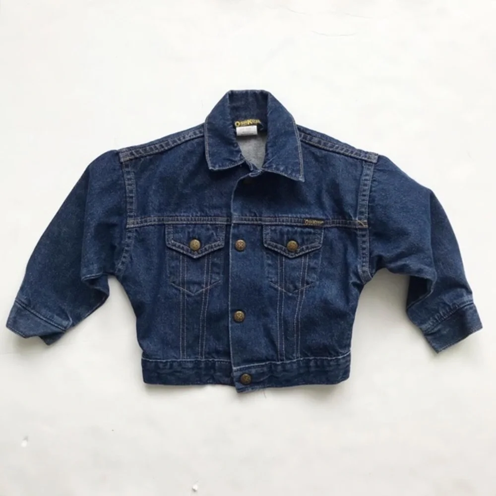 Vintage Oshkosh (made in USA) dark wash denim jacket EUC 3T